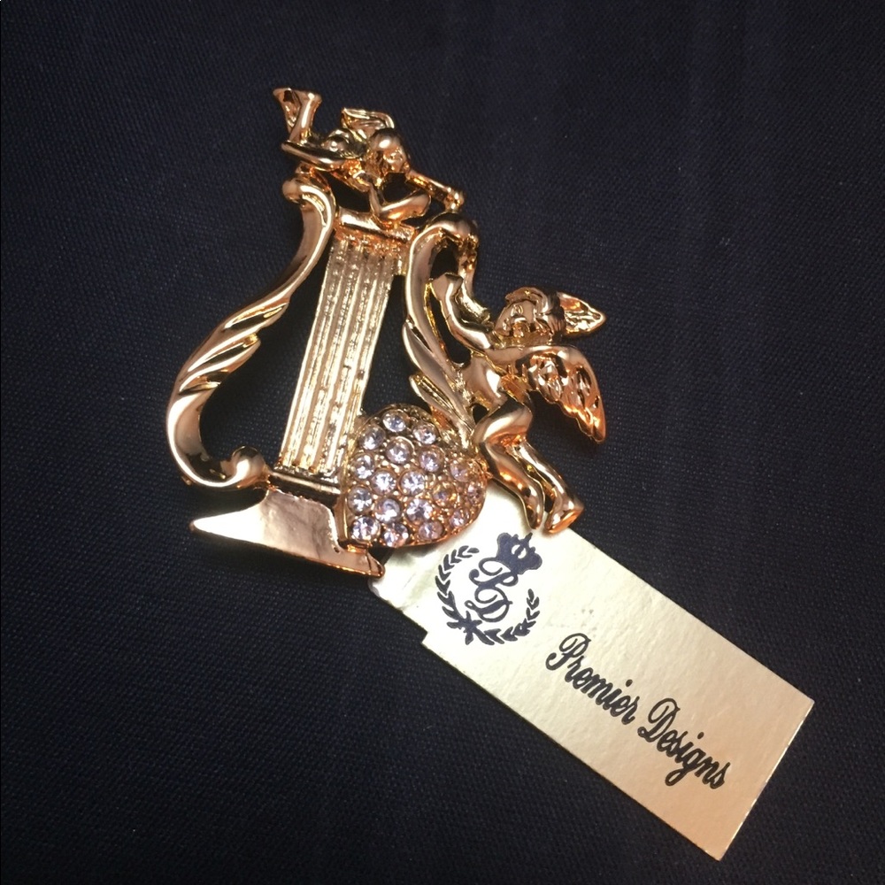 NEW PREMIER DESIGNS Angel Harp Brooch